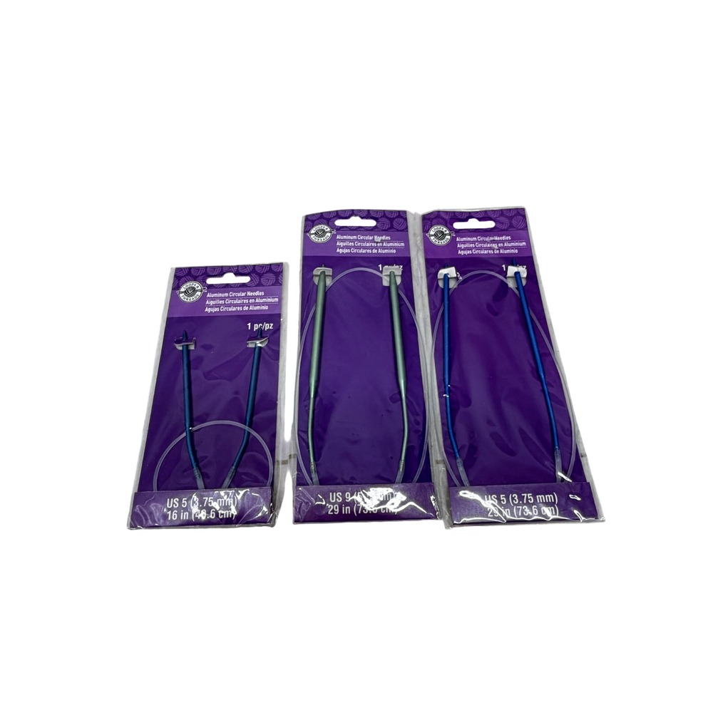 Loops &‎ Threads Aluminum Circular Knitting Needles 3 Pack US 5 US 9 16in 29in